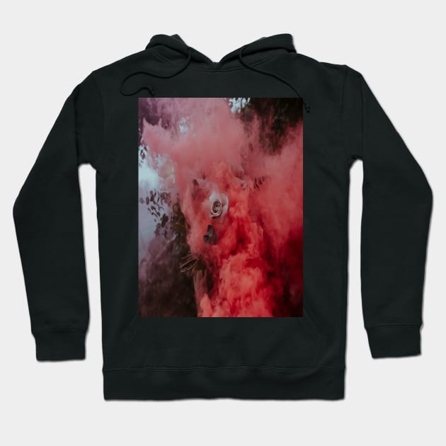 White Rose and Pink Smoke Hoodie by Design to express